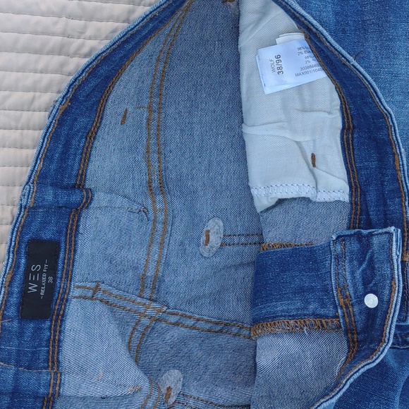 💐WES CASUAL Vintage Blue Denim Relaxed Fit in Medium Wash - Picture 7 of 15
